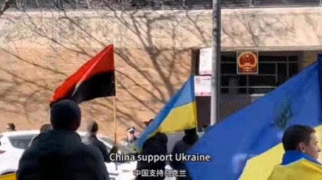 齐聚中驻美领馆门前乌支持者高呼“中国帮忙”卢沙野亮明立场(图2)