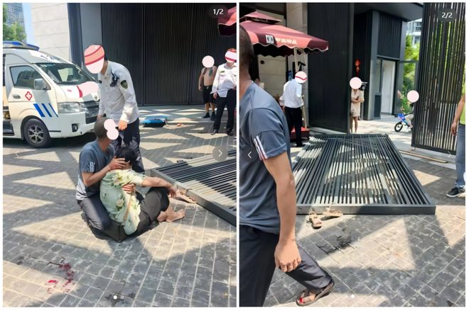 上海90亿红盘大门门板倒了(图2)